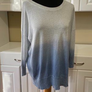 Womens Large DKNY Metallic Fiber Sparkles Blue Top Pull Over